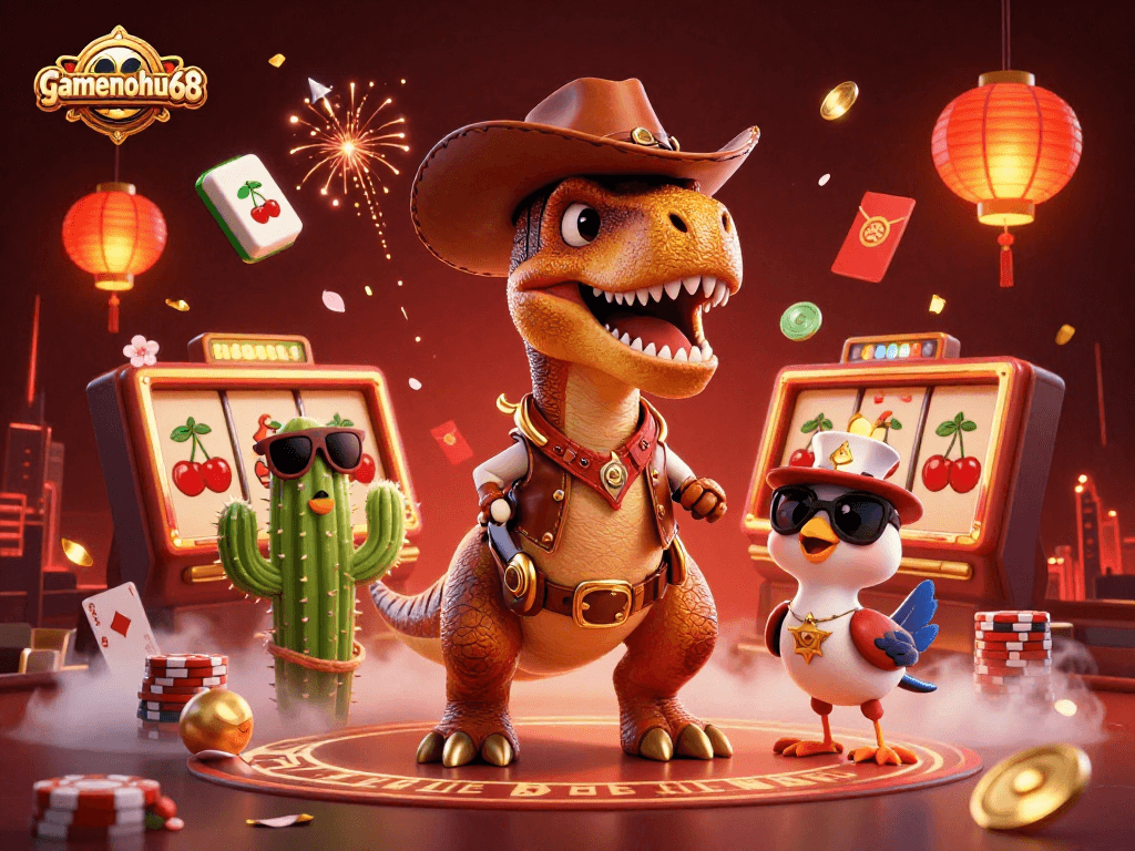 Engage with gamenohu68 in this vibrant casino scene showcasing dynamic gaming elements.