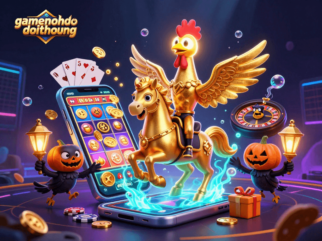 Win big at gamenohudoithuong with this dynamic illustration showcasing jackpot excitement and gaming action.
