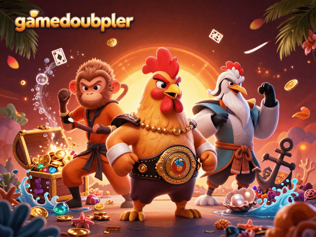 Join the thrilling action at gamedoubler with vibrant characters and casino elements in a captivating scene.