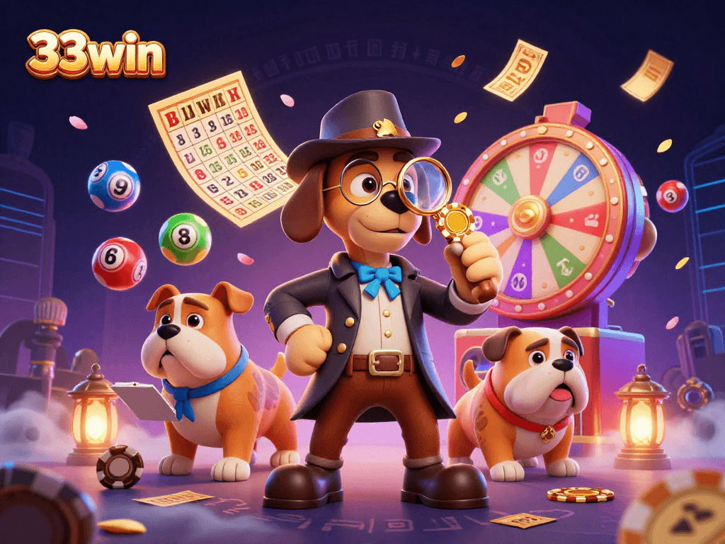 Experience thrilling gameplay at 33win with a playful detective uncovering poker treasures.