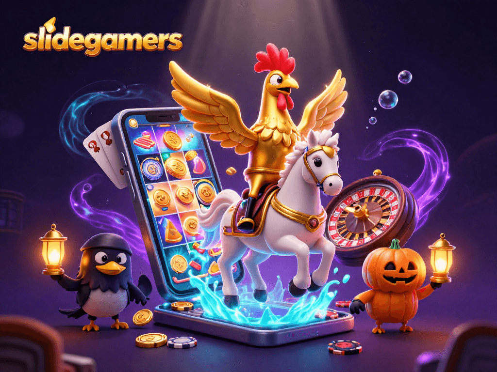 Join slidegamers in a thrilling casino adventure with vibrant characters and engaging gameplay elements.