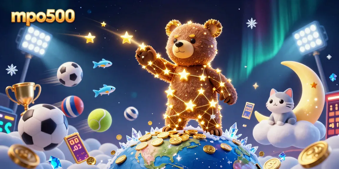 Betting with mpo500 amidst a fantasy-themed 3D casino scene featuring animated characters.