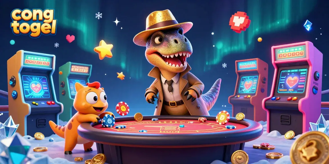 Experience exciting gameplay with cong togel in this vibrant, packed 3D casino scene.