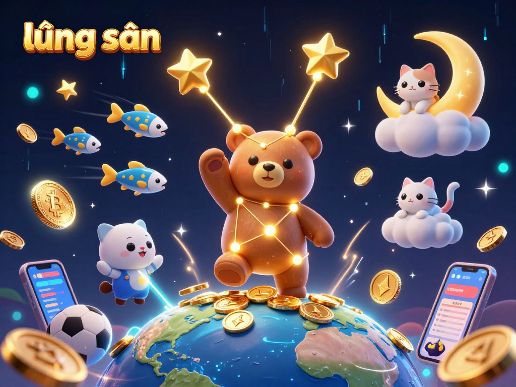 Lương Sơn enhances live betting excitement with vibrant illustrations of sports essentials, coins, and energetic scenes.