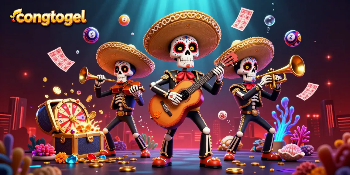 Play congtogel with colorful lottery elements in a vibrant 3D illustration.