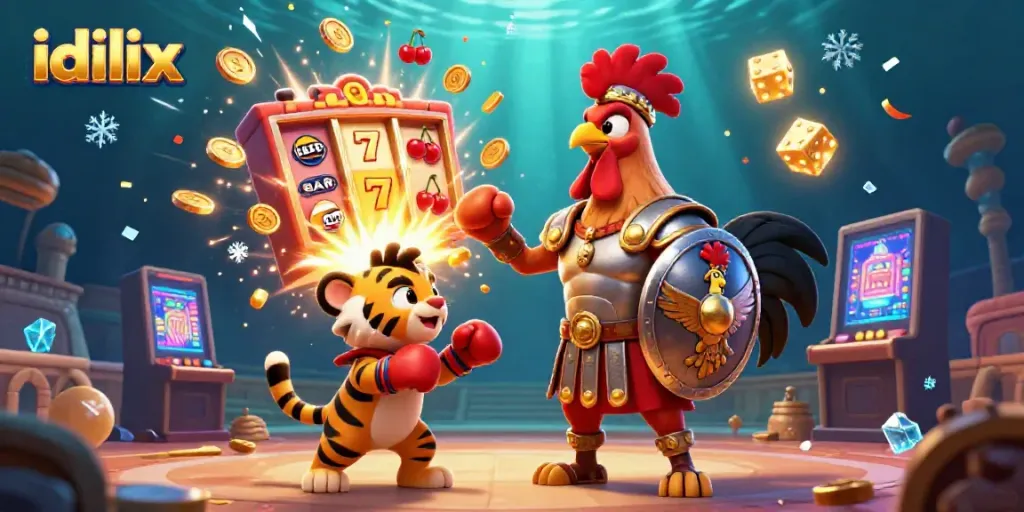 Experience the thrill of idlix with a vibrant casino scene featuring 3D characters and dynamic game elements.
