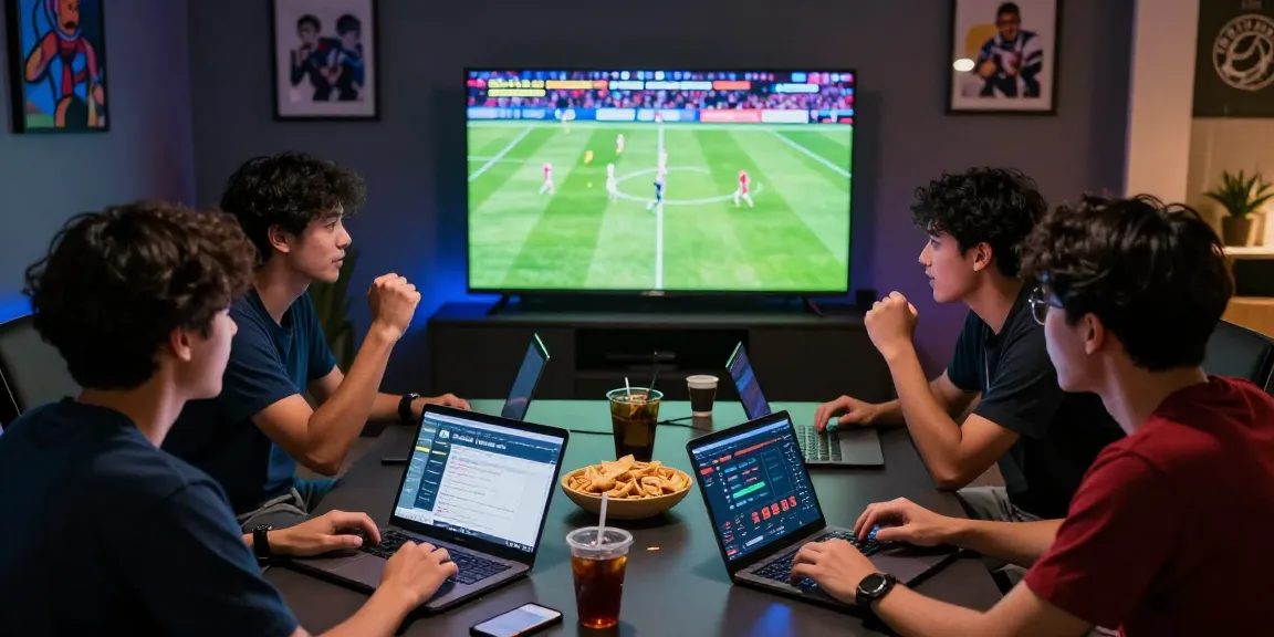 Situs Taruhan Bola Terpercaya enthusiasts enjoying a thrilling football match while discussing betting strategies.