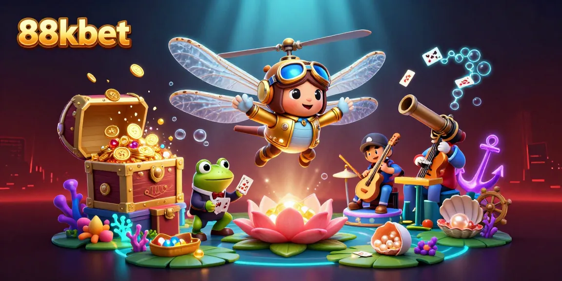 Engage with 88kbet's exciting world of gaming, featuring lively characters and rich casino elements.