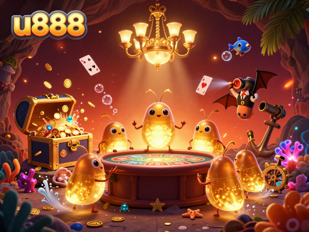 Experience thrills at the u888 casino with glowworms lighting up the action-packed scene.