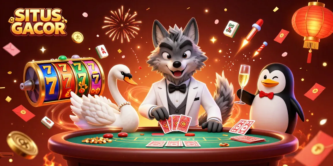 Experience the thrill of winning on SITUS GACOR with vibrant slot reels and celebratory elements.