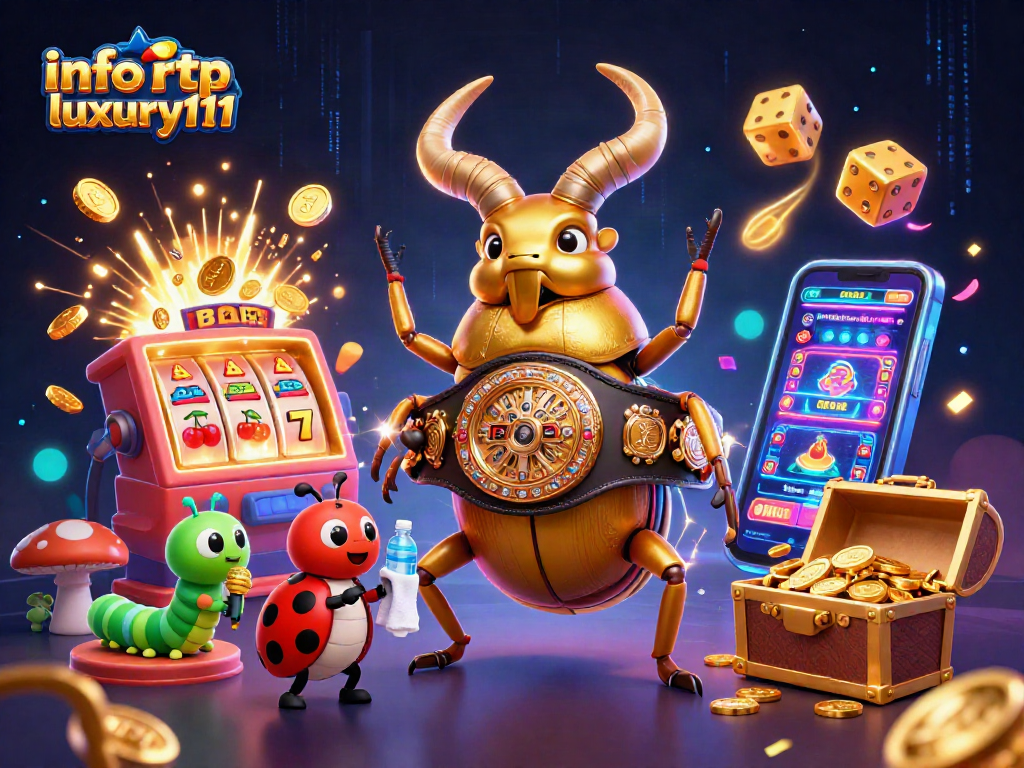 Spin to win with info rtp luxury111 in this vibrant casino adventure illustration.