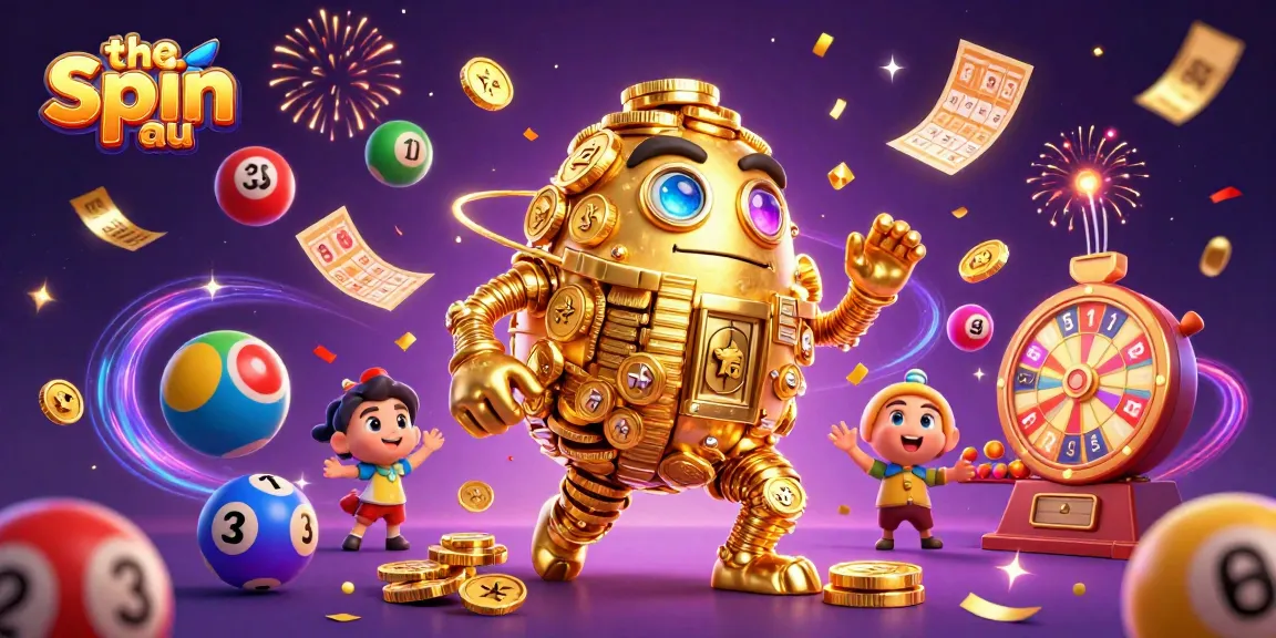 Engage in thrilling jackpots with the spin au illustrated by a golden golem and vibrant gaming elements.