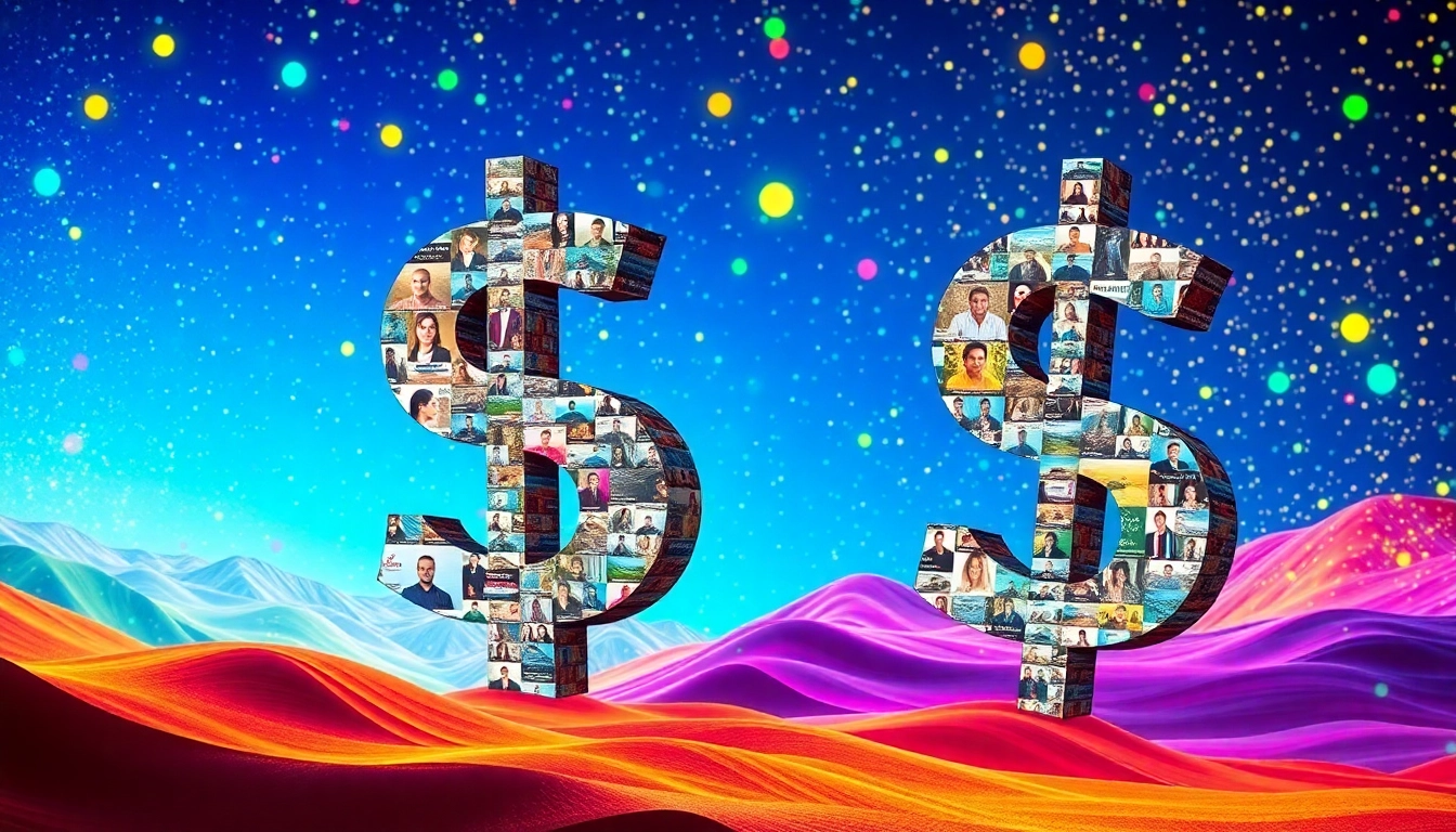 Engage with the creative concept of the million dollar homepage represented through colorful digital art.