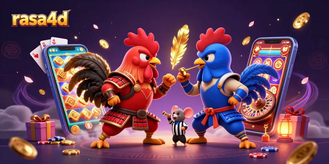 Rasa4d menggabungkan dua ayam jantan bertarung dengan elemen permainan slot yang dinamis.