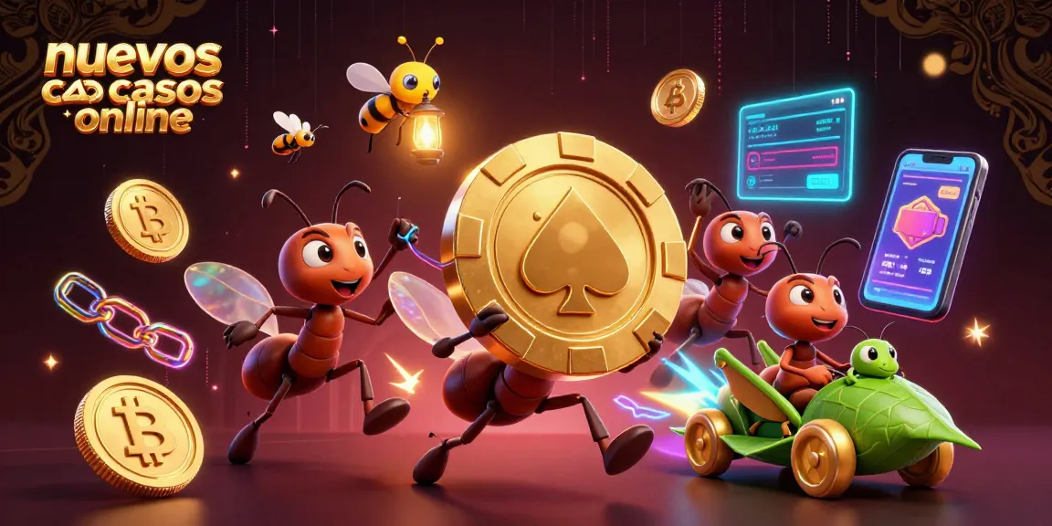 Juega y aprovecha los nuevos casinos online en una animada escena con personajes divertidos.