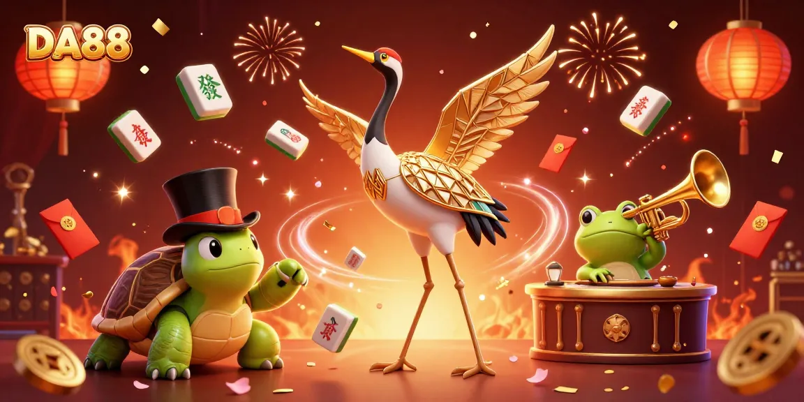 Experience thrilling action at DA88 with a vibrant casino scene featuring 3D cartoon characters.
