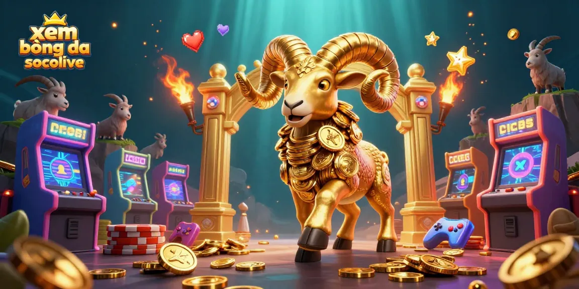 xem bóng đá socolive while enjoying vibrant 3D visuals of a golden ram charging at a golden gate