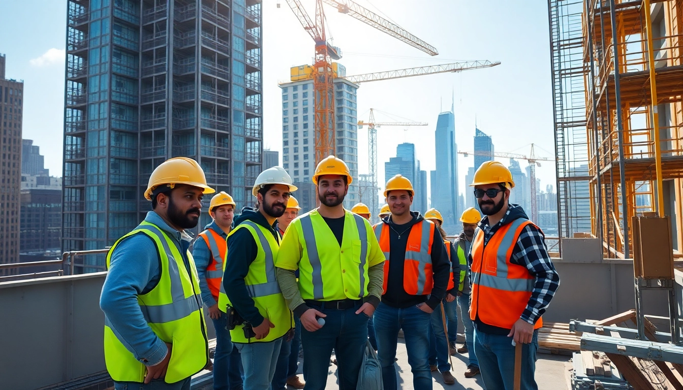 Team collaborating on a construction site reflecting the New York City General Contractor spirit.