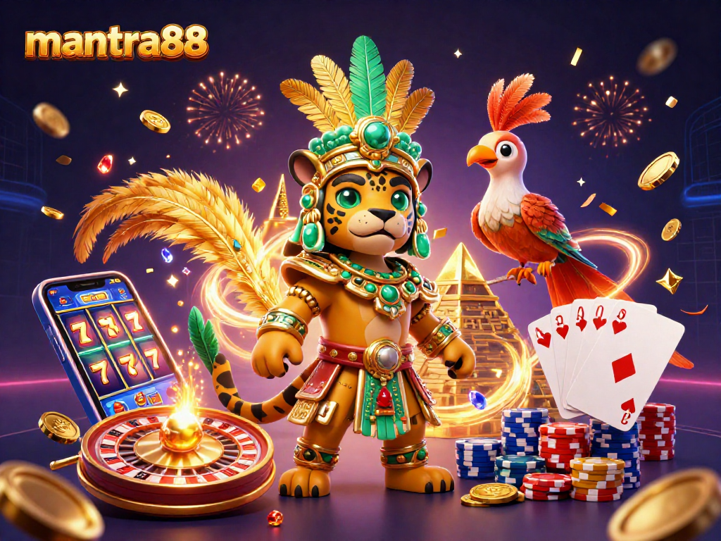 Experience the excitement at mantra88 as you spin slots, watch coins cascade, and enjoy a vibrant casino atmosphere.