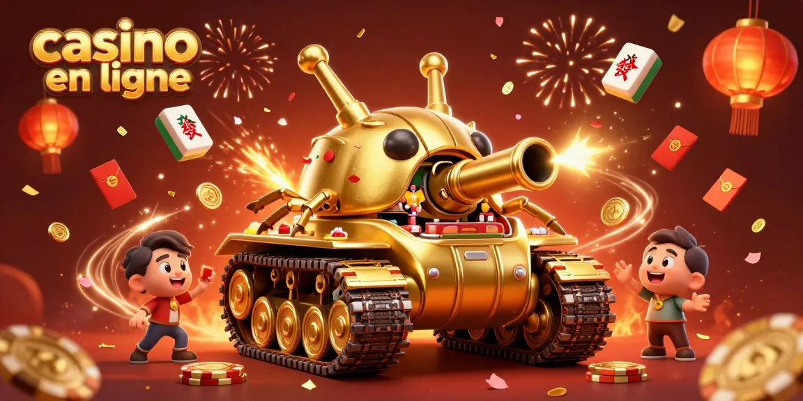Profitez de l'expérience immersive d'un casino en ligne avec un tank doré transformé en casino miniature rempli de confettis.