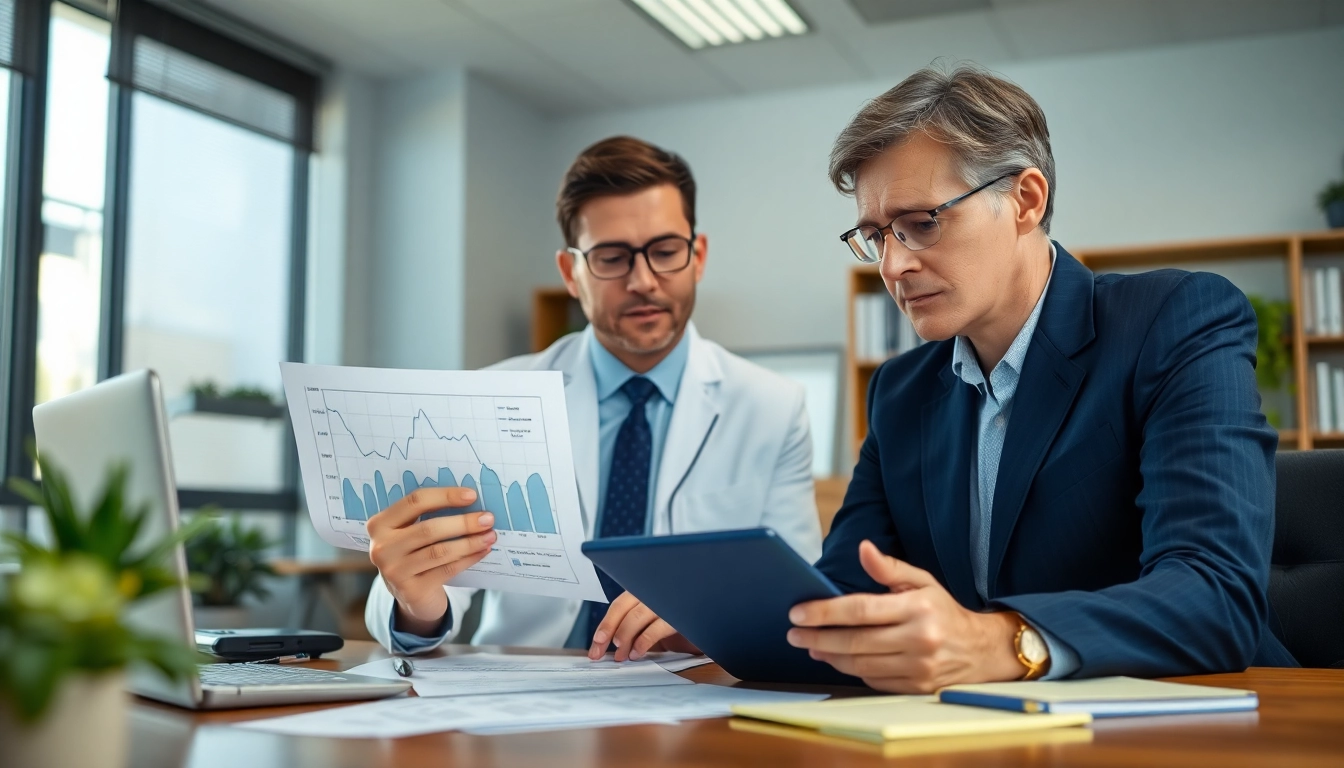 Calculate the NYS child support percentage with a financial expert in a modern office.