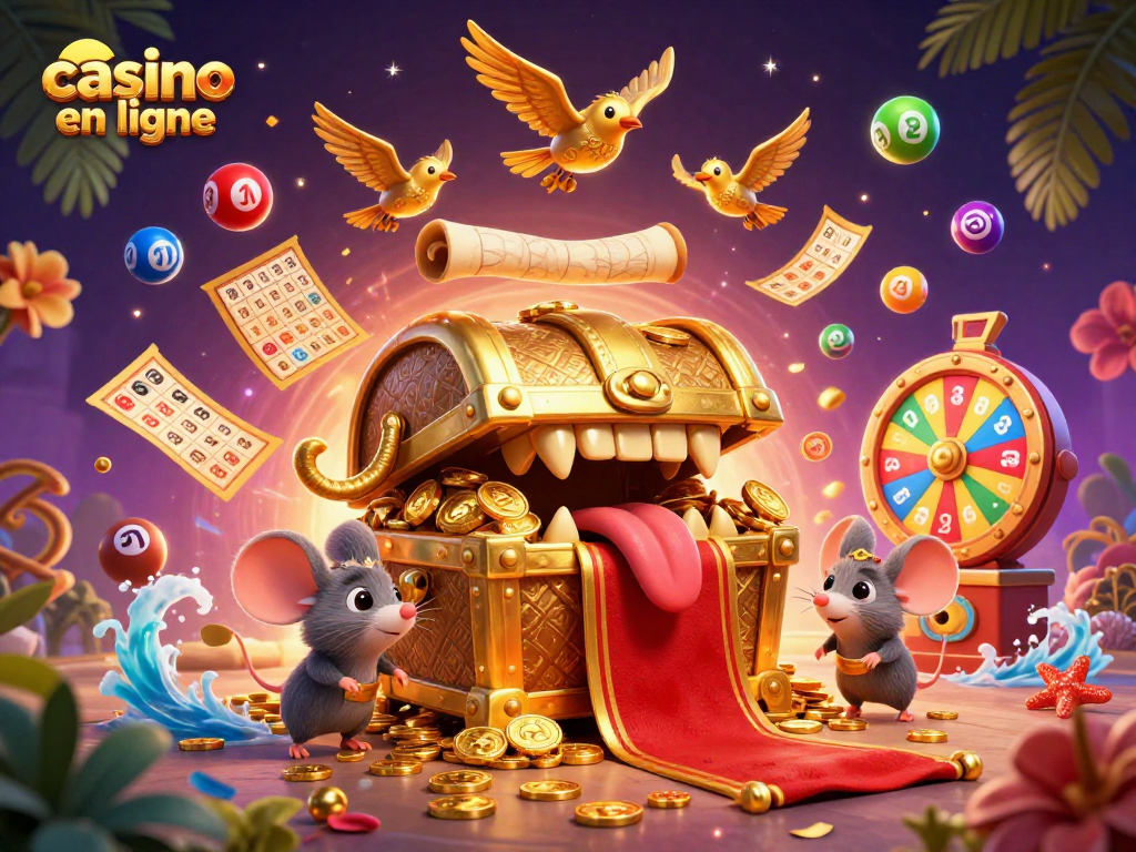 Jouez et gagnez dans un casino en ligne avec des jeux animés, des personnages amusants et des éléments colorés.