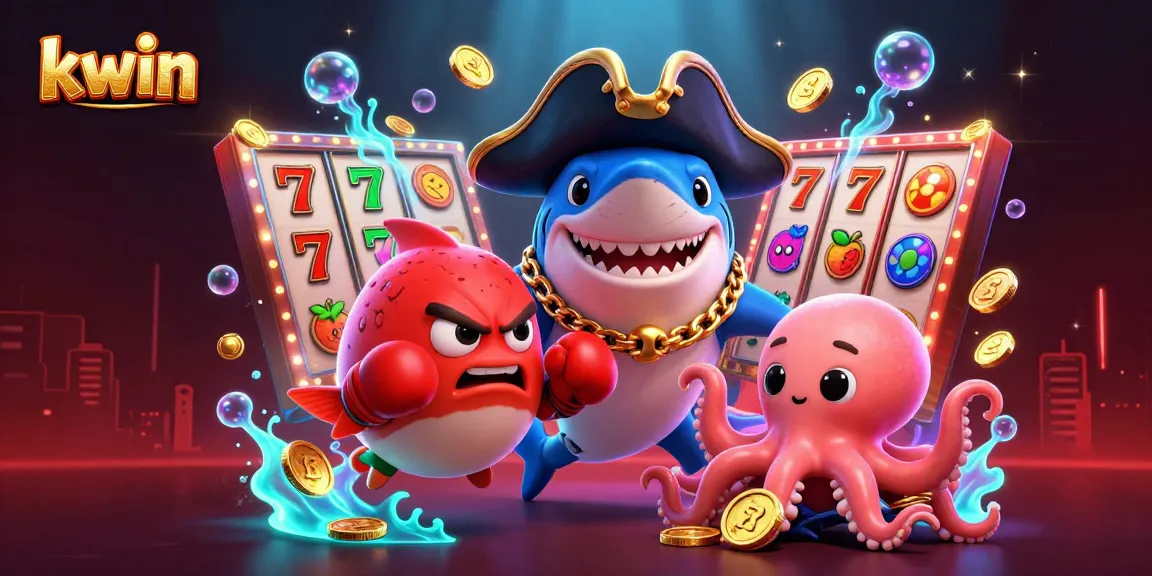 Experience thrilling gaming action at kwin with vibrant characters and dynamic scenes showcasing slots and rewards.