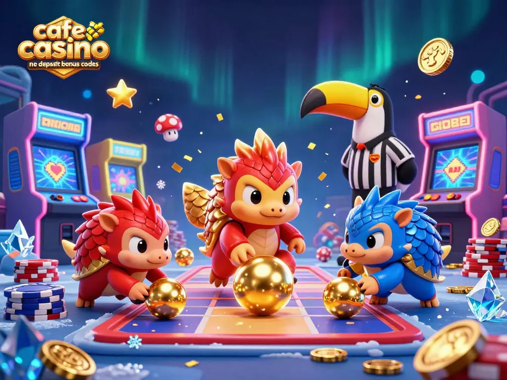 Engage with cafe casino no deposit bonus codes as animated pangolins celebrate winning with vibrant casino elements.