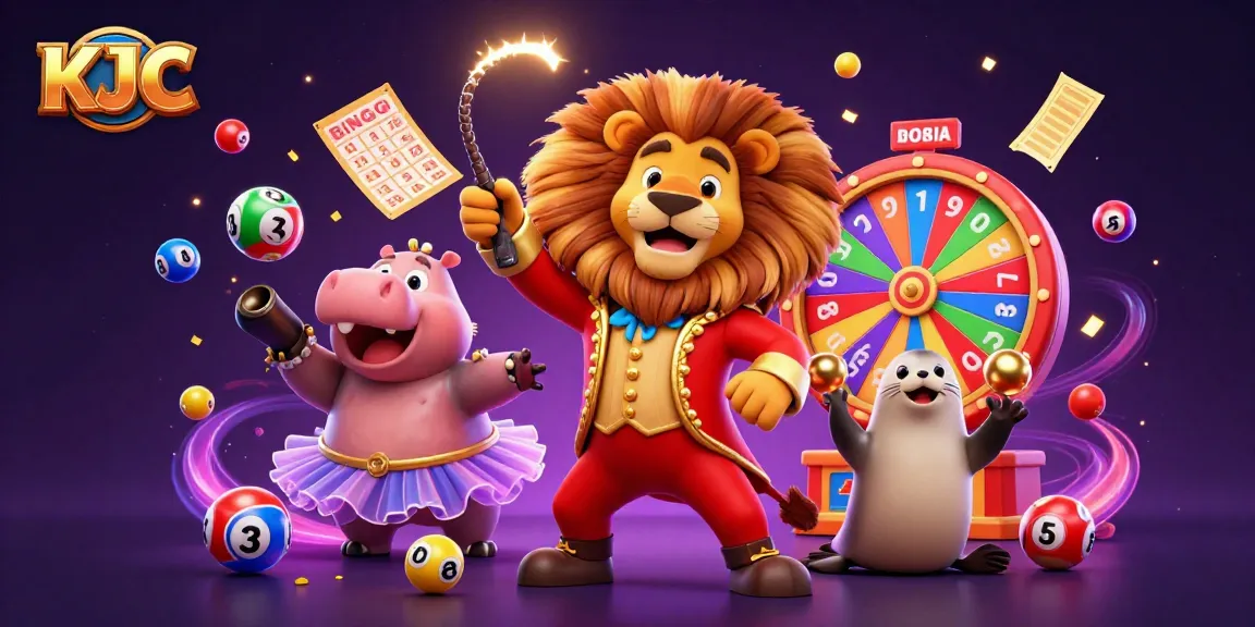 Engaging KJC experience featuring colorful lottery elements and vibrant characters in a casino scene.