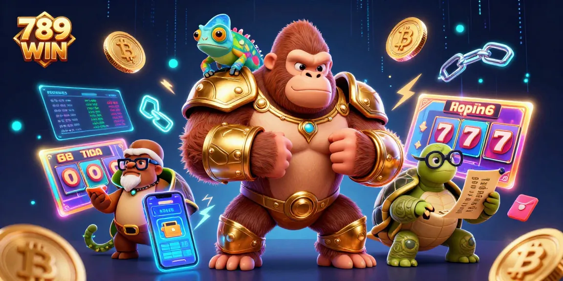 Win big with 789 WIN in this vibrant 3D casino adventure featuring a powerful gorilla and rich game elements.