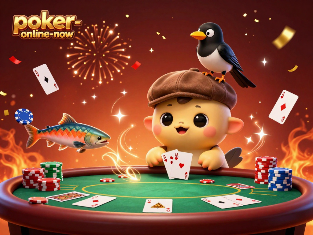 Engage in thrilling Casino Poker action with poker-online-now in this vibrant 3D illustration.