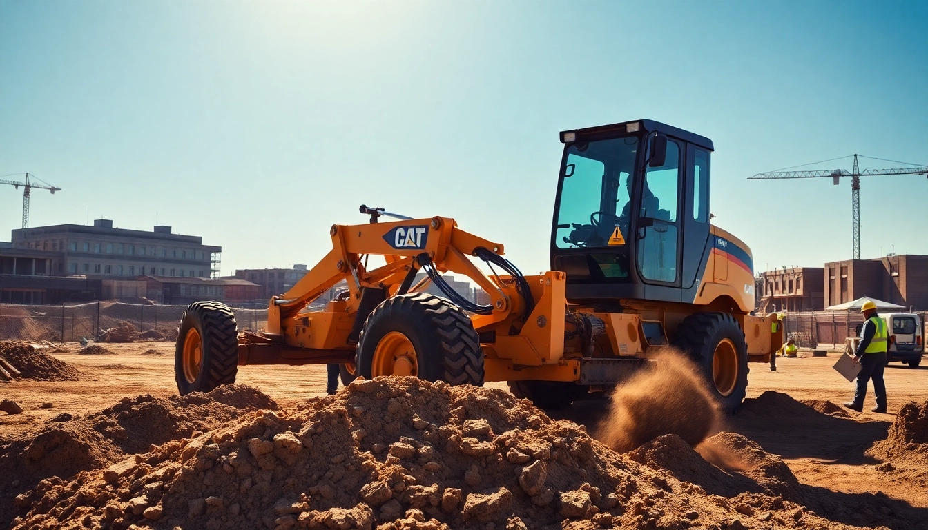 Gradall excavator operating on a construction site, showcasing its powerful design and functionality.