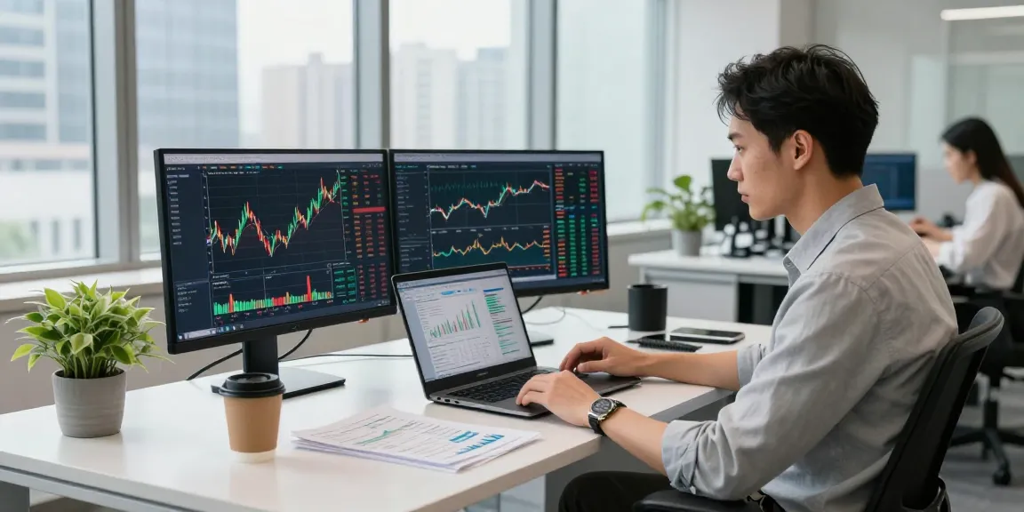 Finance PBN links analysis scene in a financial workspace showcasing data insights and market trends.