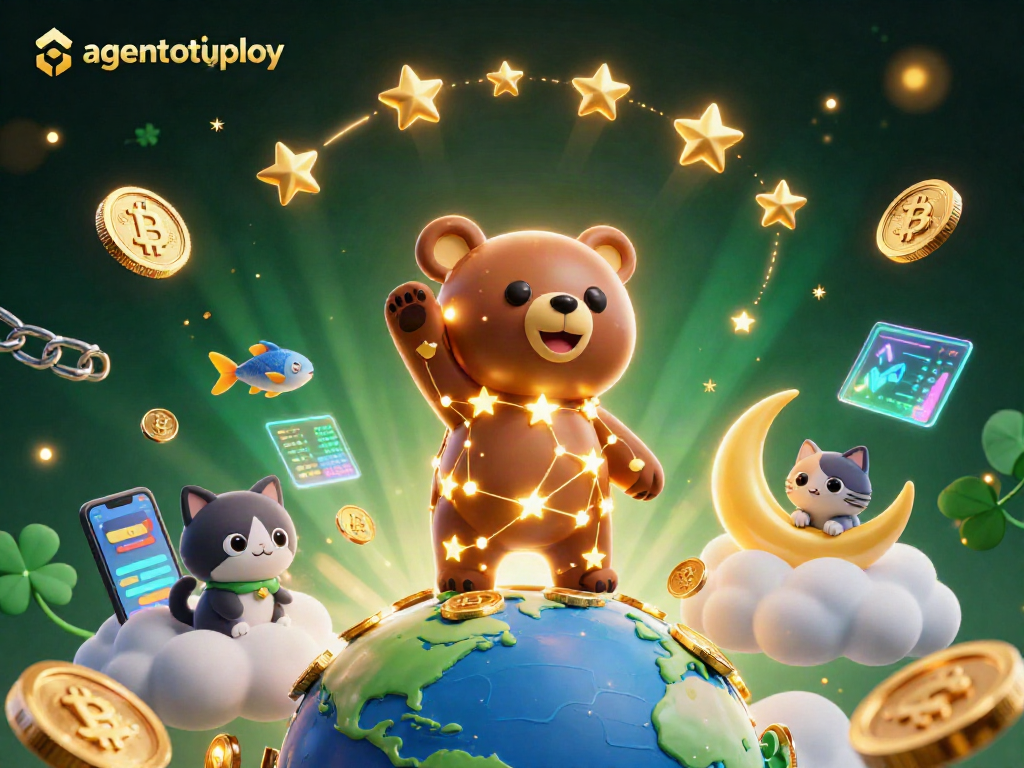 Menang di agentotoplay dengan karakter beruang konstelasi yang mengumpulkan koin dari bumi di malam hari.