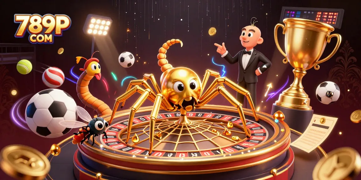 Experience thrilling bets at 789P COM with the golden roulette web and playful characters.
