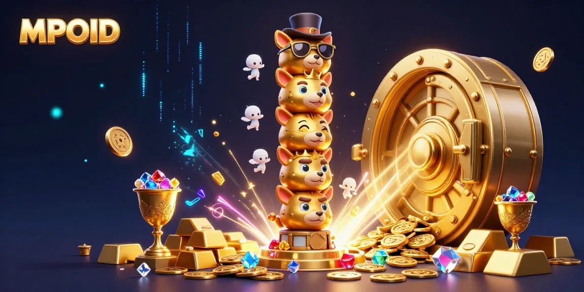 MPOID showcases an exciting casino scene blending vibrant characters, gold treasures, and dynamic lighting for a thrilling gambling experience.