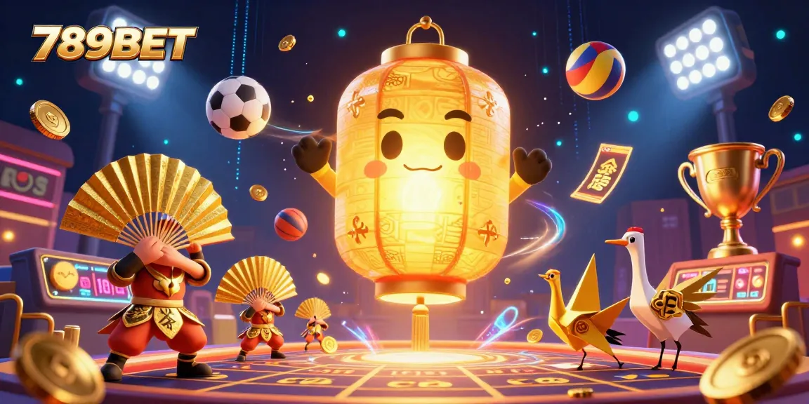 Experience thrilling gameplay at 789BET with a vibrant 3D casino illustration showcasing excitement and winning moments.