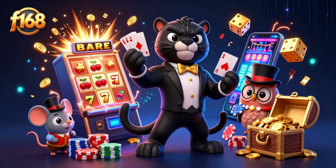 Experience the excitement of f168 with a stylish black panther dealer and rich casino elements.