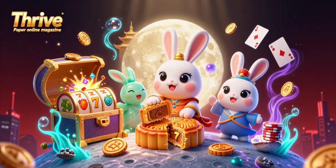 Engage with Thrive Paper online magazine's casino-themed illustration showcasing a fun poker scene on the moon.