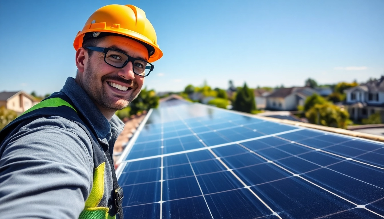 Engaging professional conducting solar maintenance in New Jersey, ensuring optimal panel performance.