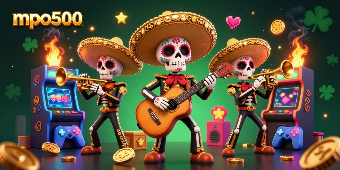 Experience thrilling gameplay at mpo500 with vibrant 3D arcade elements and festive mariachi characters.