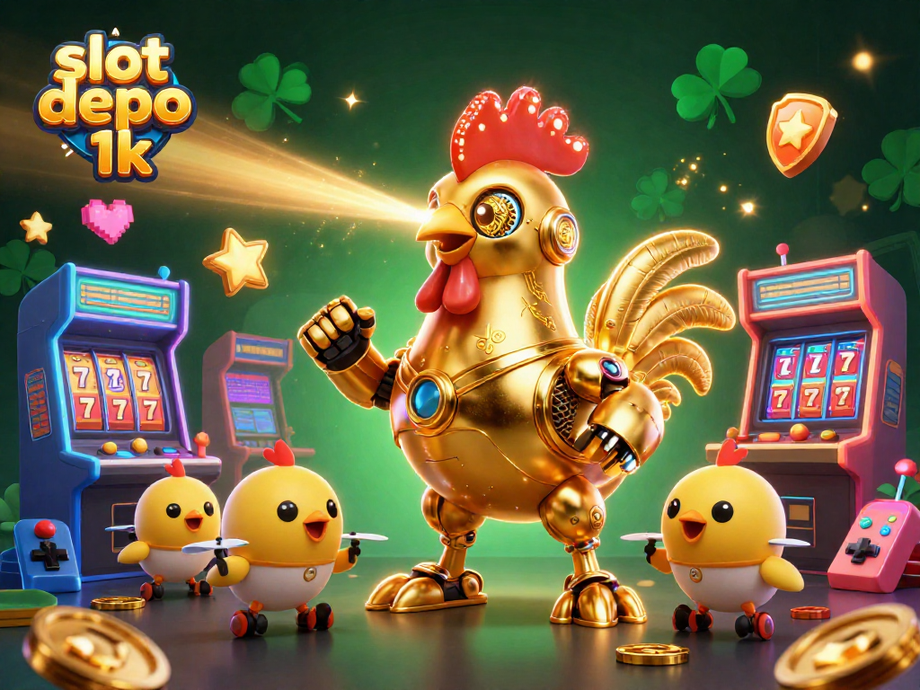 Experience thrilling gameplay at slot depo 1k with vibrant casino elements and futuristic characters.