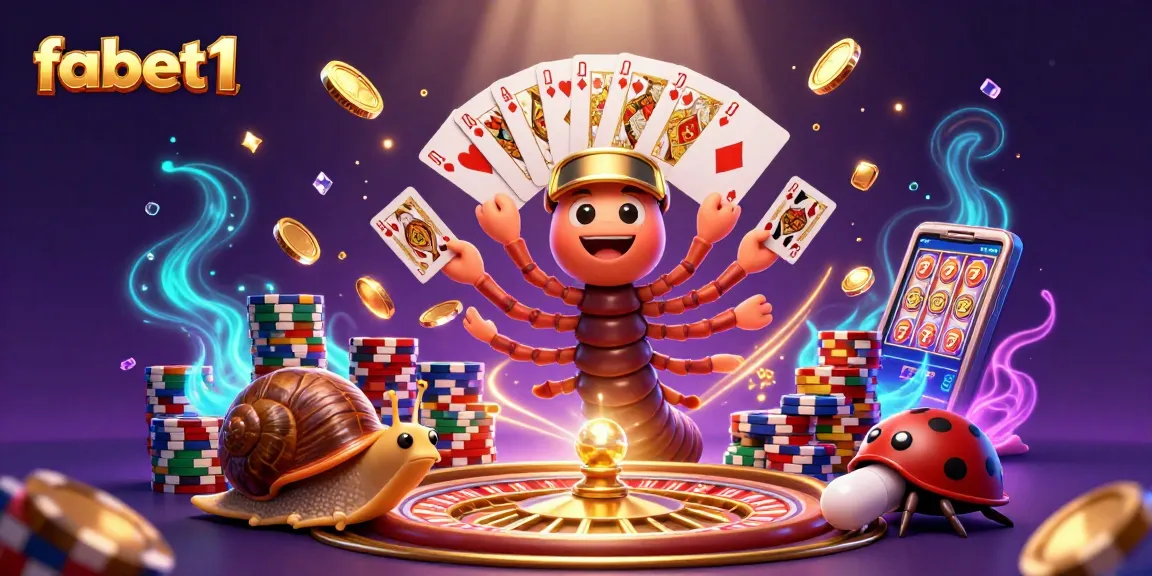 Join fabet1 in this lively casino scene filled with exciting game elements and animated characters.