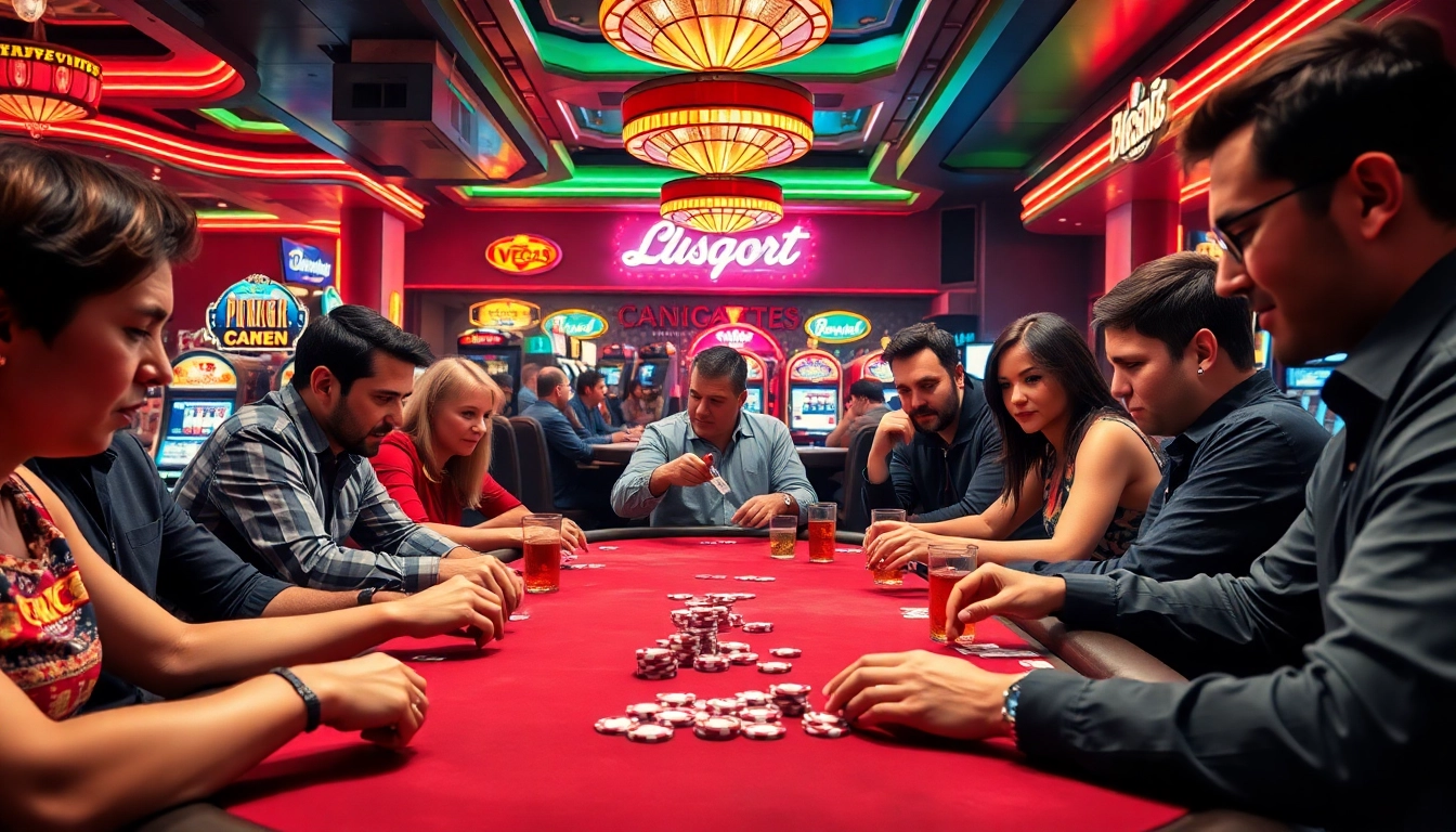 Mainkan bbni4d di meja poker kasino yang ramai dengan pemain beragam dan suasana yang penuh semangat.