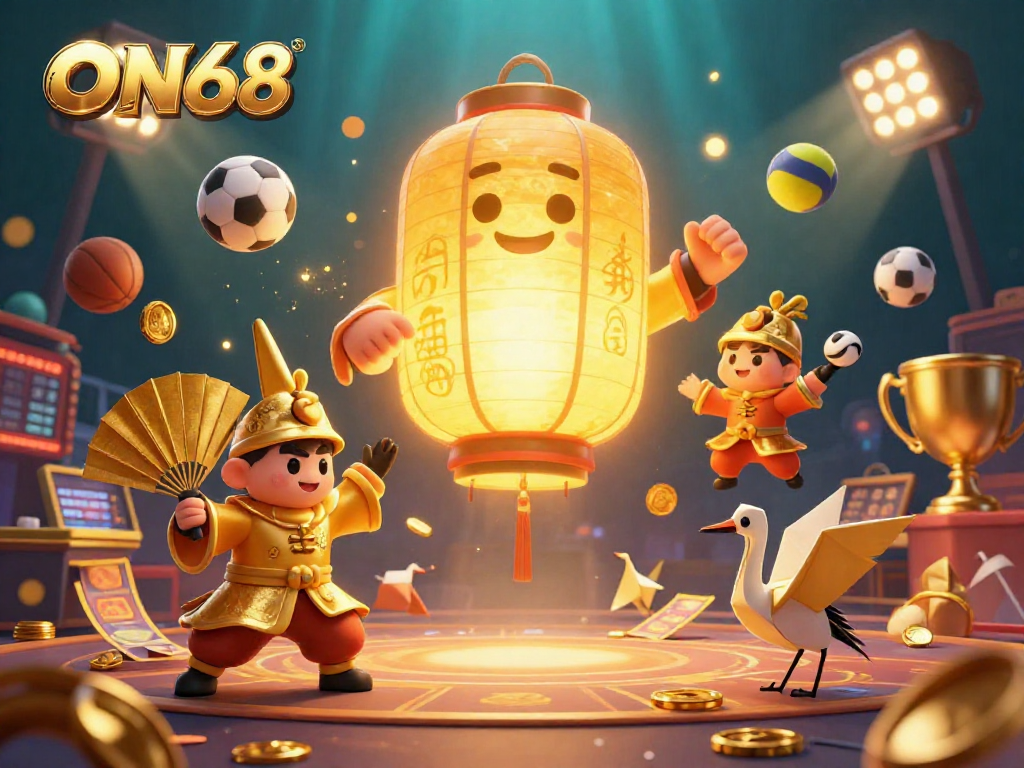 Engage in thrilling gaming experiences with ON68, featuring dynamic sports elements and golden animations.
