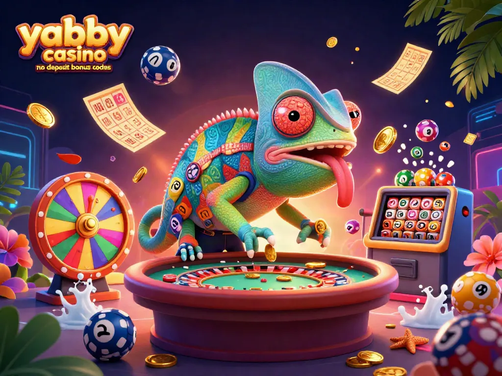 Engage with yabby casino no deposit bonus codes in this vibrant 3D casino illustration filled with excitement.