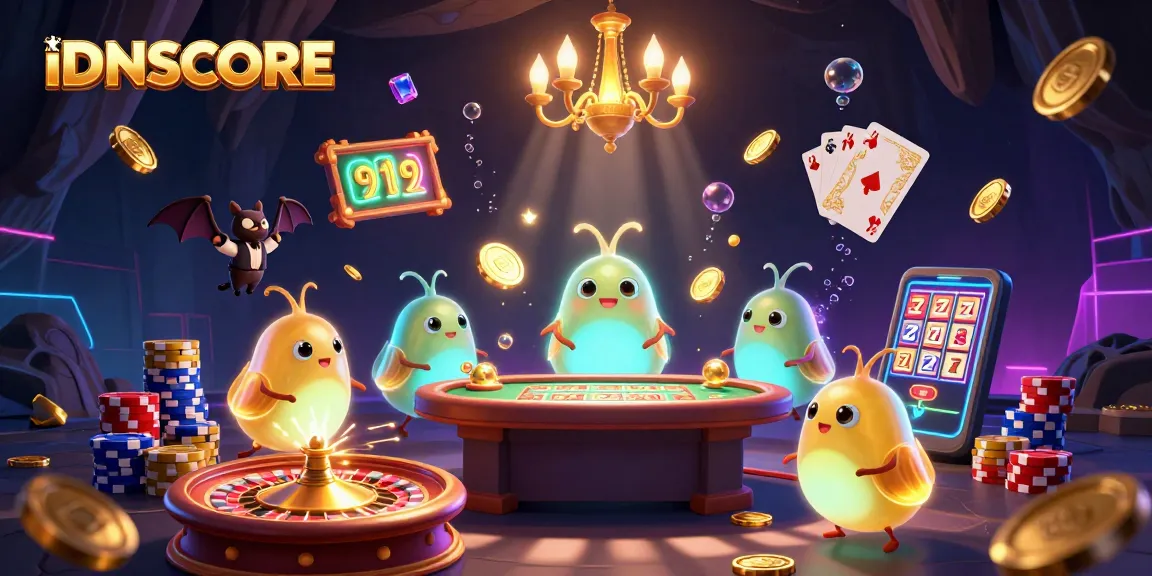 Experience winning at IDNSCORE with glowing adventures in a vibrant casino cave.