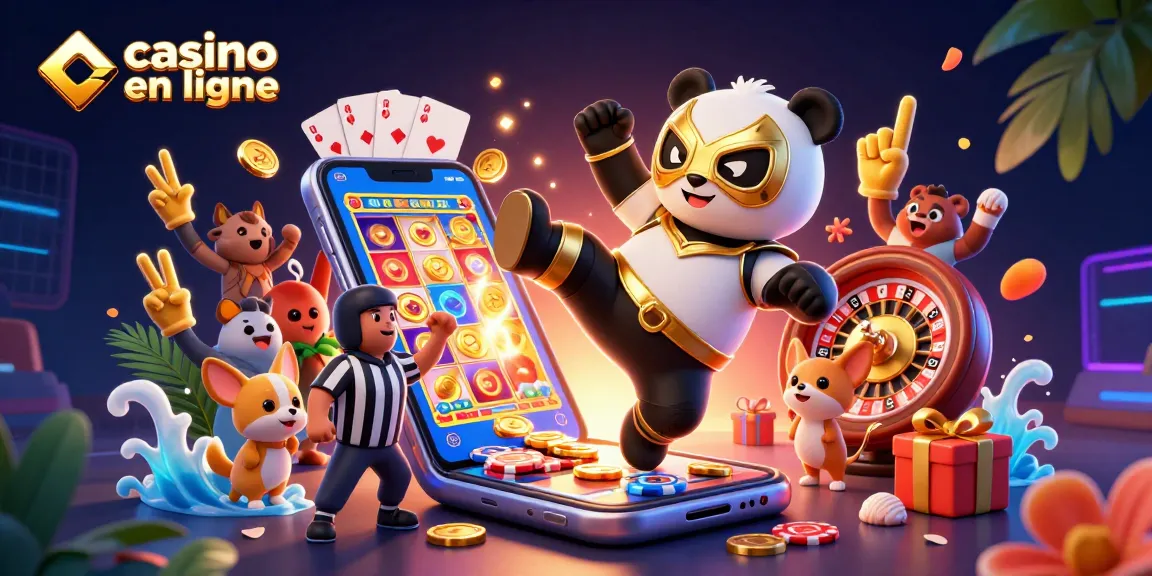 Découvrez les meilleures options de casino en ligne avec cette scène dynamique mettant en avant des jeux et des personnages animés.