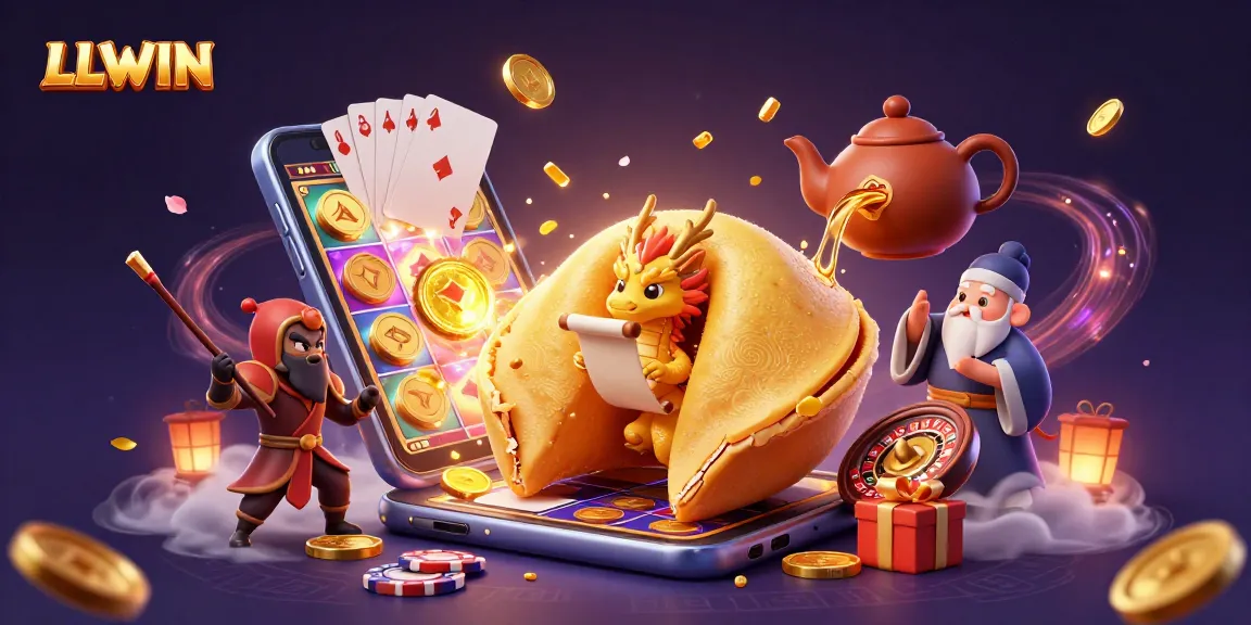 Engage with LLWIN's exciting gaming experience showcased through a vibrant 3D casino scene.