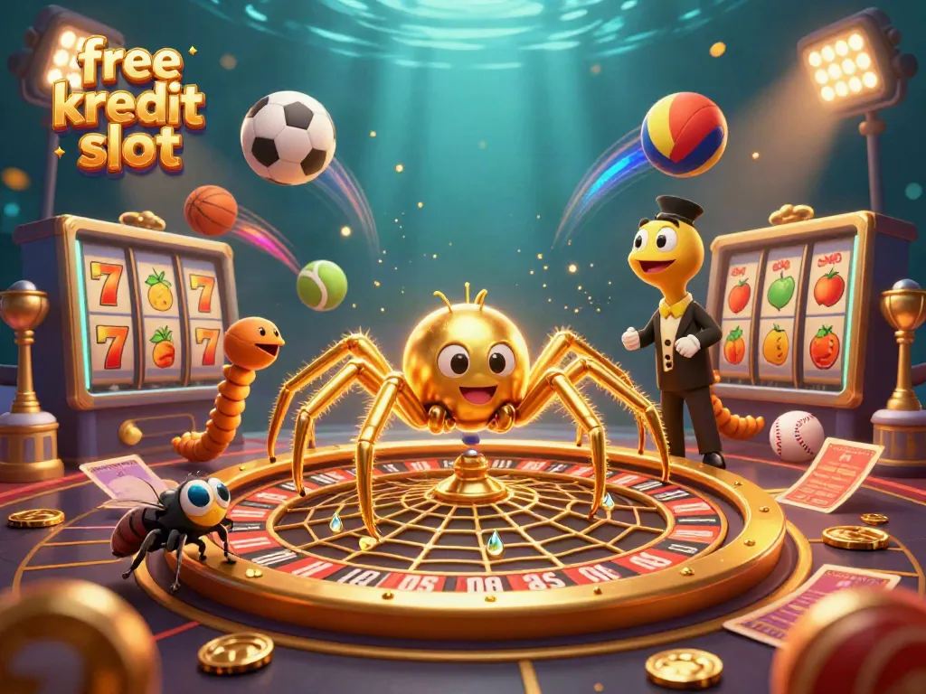 Engage with the exciting atmosphere of free kredit slot gaming featuring a charming spider and vibrant game elements.